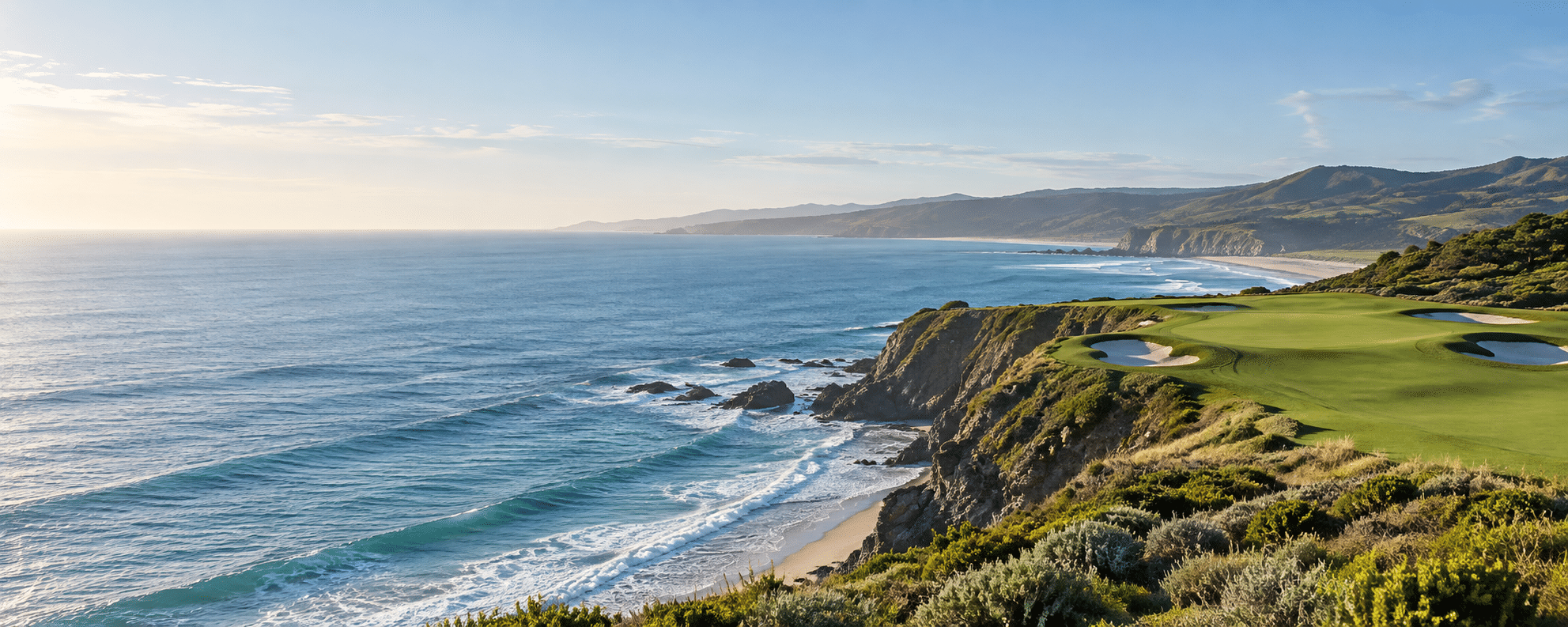 Golfers enjoying a coastal golf journey
