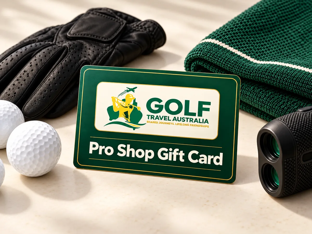 Pro Shop Gift Card with green and gold artwork